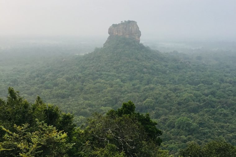 View on the Sigiriya rock in Sri Lanka.